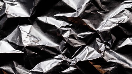 Abstract Silver Foil Texture with Reflected Light and Dark Shades Background