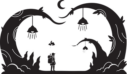 50 Mystic Forest Silhouette Vector Bundle