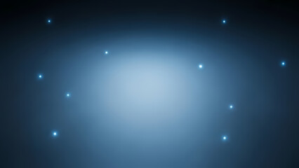 A bright blue light shines in the dark with surrounding stars