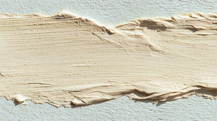Creamy Beige Stroke on Light Blue Textured Background with Horizontal Brush Marks and Speckled Pattern for Minimalist Aesthetic