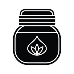 organic face cream jar outline icon