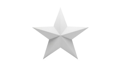 Fototapeta premium Three-dimensional star isolated PNG on transparent background, geometric shape with pointed edges for graphic design and decoration