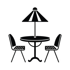outdoor cafe table icon