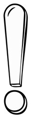 Bold Exclamation Point Icon Emphasizing Alert and Significance with Black Line Art