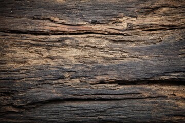 Close Up of Weathered Wood with Textured Surface in Dark Brown and Gold Tones Under Soft Lighting