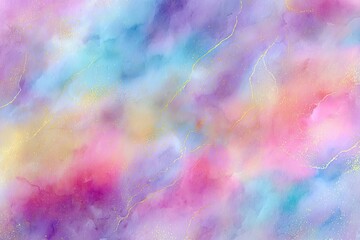 Soft, watercolor-style artwork features swirling pastel colors with delicate golden accents