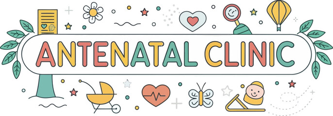 Minimalist Antenatal Clinic Vector Design