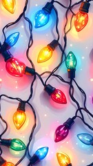 Vibrant Christmas Lights Illuminating a Festive Holiday Background.