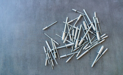 Exhaust aluminum rivet. Stainless steel rivet top view.