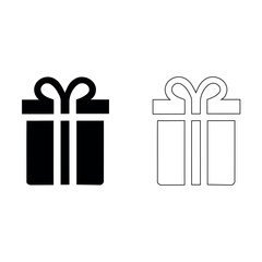 Vector set of Christmas gift box icons featuring birthday presents with ribbons and bows for holiday celebration design and surprise shopping packages