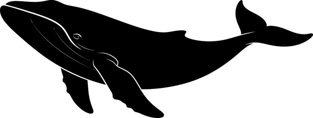 Silhouette of a Humpback Whale Majestic Marine Mammal Icon for Ocean Life and Wildlife Themes sea animal
