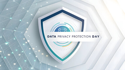 Data Privacy Protection Day secure shield logo