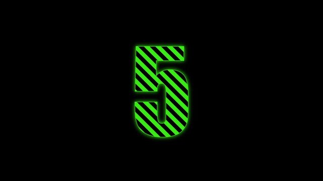 Green Striped Countdown Timer Animation 10 to 0 Seconds Pattern