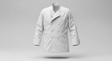 Professional White Chef Jacket Displayed on a Clean Background
