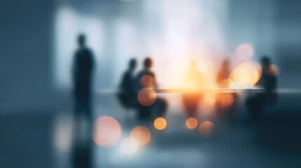 Business meeting blurred