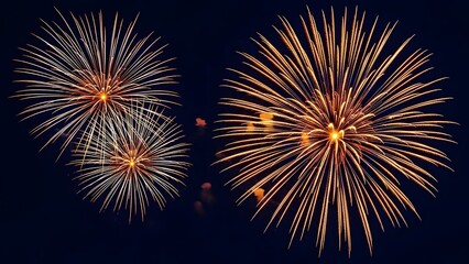 Obraz premium Vibrant fireworks exploding in the night sky
