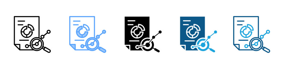 Analytics icon set multiple style collection