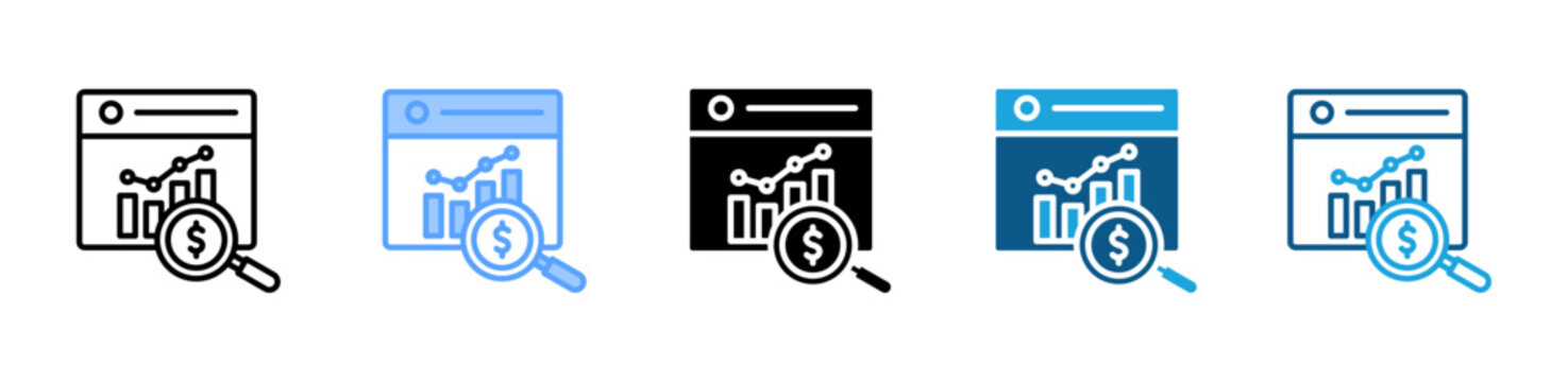 Forecasting icon set multiple style collection