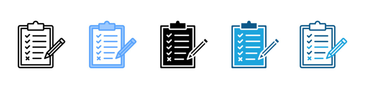 Checklist icon set multiple style collection