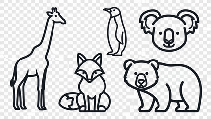 Obraz premium Cute Animal Set Illustration for Kids and Creative Design