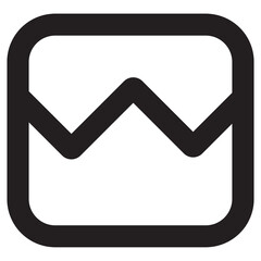 Minimalist Zigzag Line Icon in Rounded Square Frame &ndash; Vector Symbol for Data, Mountains, or Soundwaves