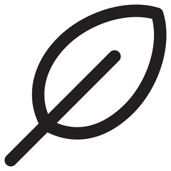 Black Minimalist Leaf Icon, Simple Linear Nature Symbol for Eco-Friendly, Sustainability, and Environmentally Friendly UI