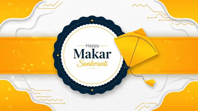 Makar Sankranti Festival Opener Template Abstract Background Design