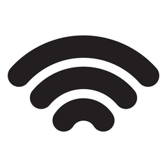 Black Wireless Wi-Fi Signal Icon, Simple Minimalist Network Connectivity Symbol for Web and Mobile UI