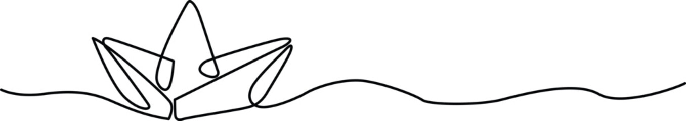 Paper boat floating on water Vector