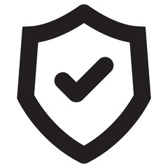 Security Shield with Checkmark Icon, Verified Protection Symbol for Cyber Security and Safety Guarantee