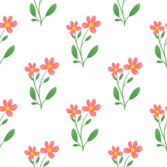 Flower vector seamless pattern illustration floral background 
