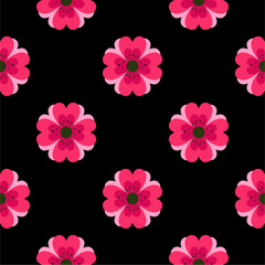 Flower vector seamless pattern illustration floral background 

