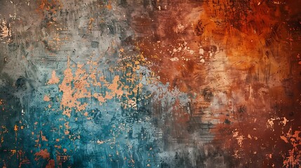 Rusty Metal Surface with Blue and Orange Paint texture