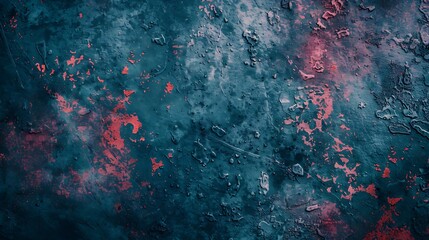 Rusty Metal Surface with Red and Blue Oxidation Patterns