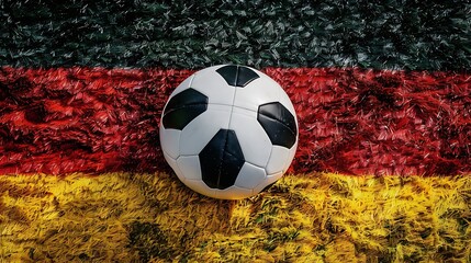Soccer ball on German texture background sports ball