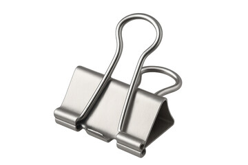 Fototapeta premium Silver binder clip holding papers for organization
