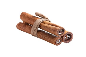 Three Bundled Cinnamon Sticks Tied with Twine brown