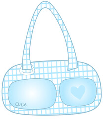 illustration of a cute blue shoulder bag