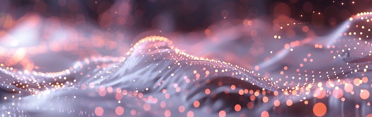 Wavy Lines with Pink and Orange Bokeh Lights abstract