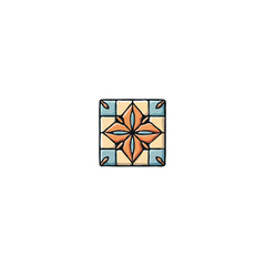 Symmetrical floral design tile: A delicate geometric ornament reminiscent of traditional