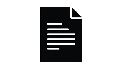 Simple black and white icon depicting a document or report page