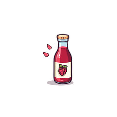 Vibrant raspberry elixir bottle for a refreshing and delightful fruit beverage presentation