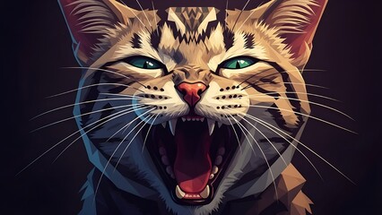 Cubist Fury: The Screaming Cat