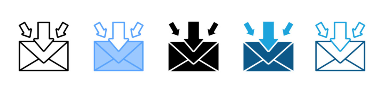 Inbox  icon set multiple style collection