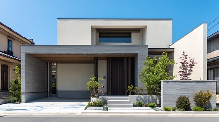 Contemporary Two Story House Exterior / コンテンポラリーな2階建て住宅の外観