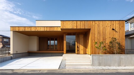 Contemporary House with Wooden Facade / 木のファサードを持つコンテンポラリーな家