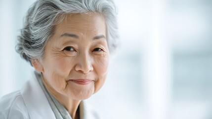 Smiling Senior Woman Close-up / 微笑むシニア女性のクローズアップ