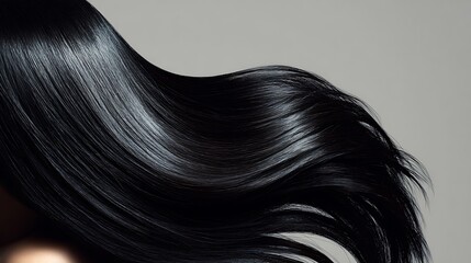 Elegant Black Hair Wave Texture / エレガントな黒髪のウェーブテクスチャ