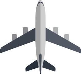 Large Commercial Airplane Vector Graphic Illustration with Gray Color Scheme for Aviation Industry Use