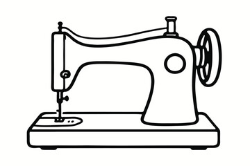 Manual Sew Machine Simple Illustration white background. 